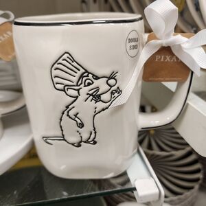 Rae Dunn White and Black Ratatouille Mug "Chef's Kiss"